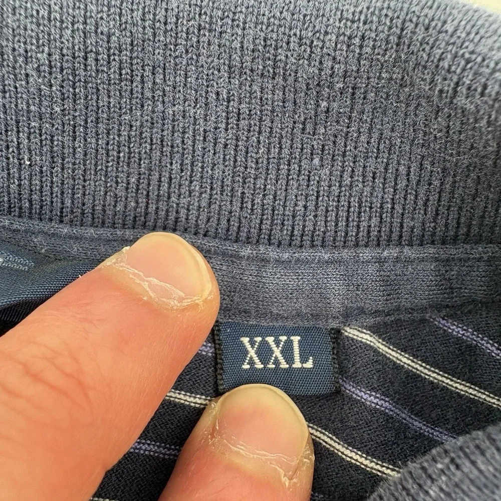 Polo Golf Ralph Lauren Mens XXL Striped Pima Cotton Pro Fit Polo Shirt Blue